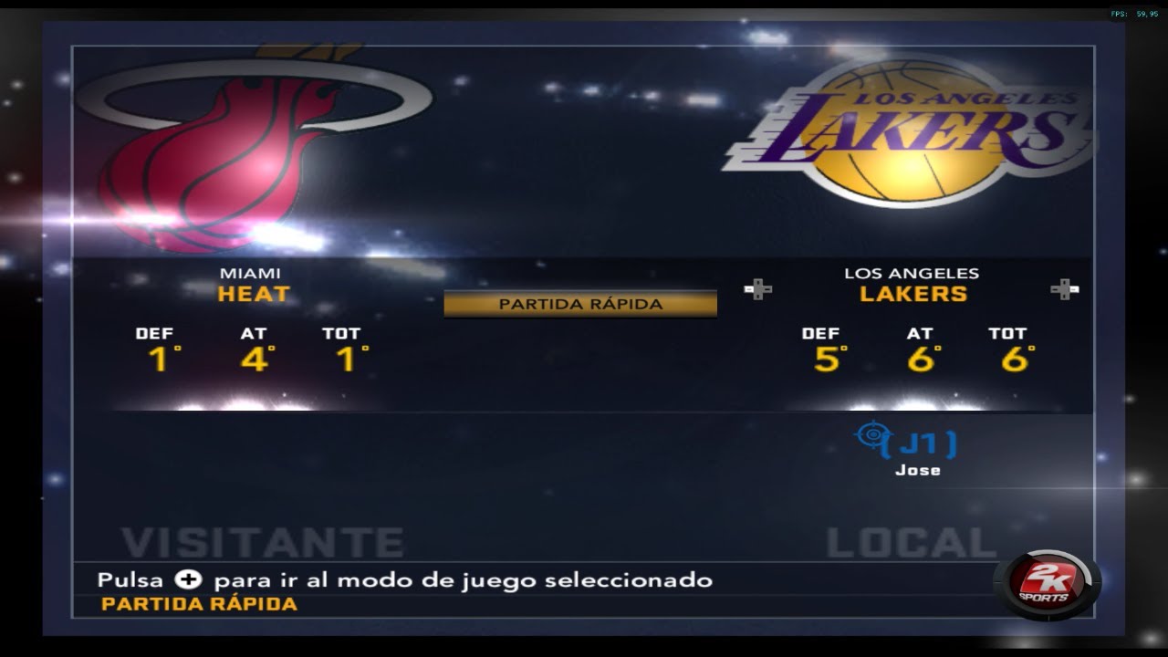 NBA 2K12 (Español) de Wii con emulador Dolphin. Gameplay Los Ángeles Lakers vs Miami Heat