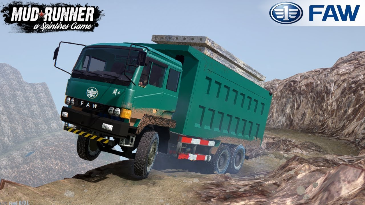 Spintires: MudRunner - FAW K2 Drives high into the Mountains on narrow Roads