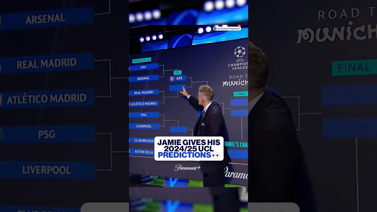 An El Cl&aacute;sico final! 🤯 Jamie Carragher gives his 2024/25 UCL predictions | CBS Sports Golazo