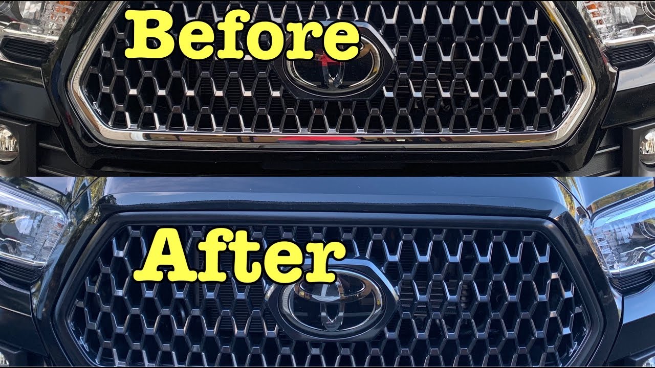 Painting my grill and Debadging my 2019 Toyota Tacoma (Plasti dip)