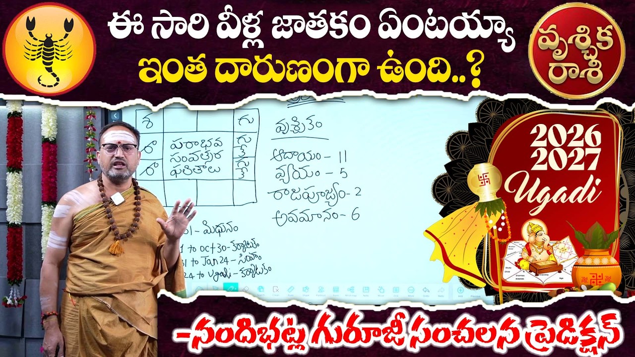 2026-2027🔥Vrushchika Rashi (Scorpio) Phalalu |🕉️ వృశ్చిక రాశి ఫలాలు | Nandibhatla Ugadi Predection