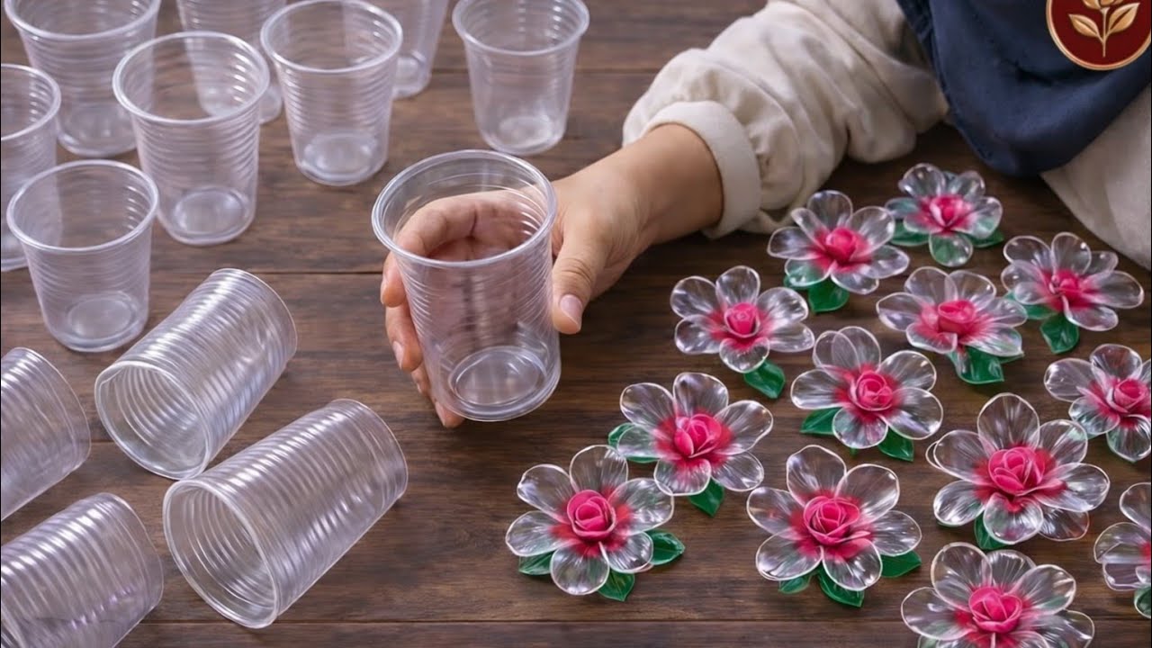 Don’t Throw Them Away! Make Gorgeous Flowers from Used Plastic Cups!