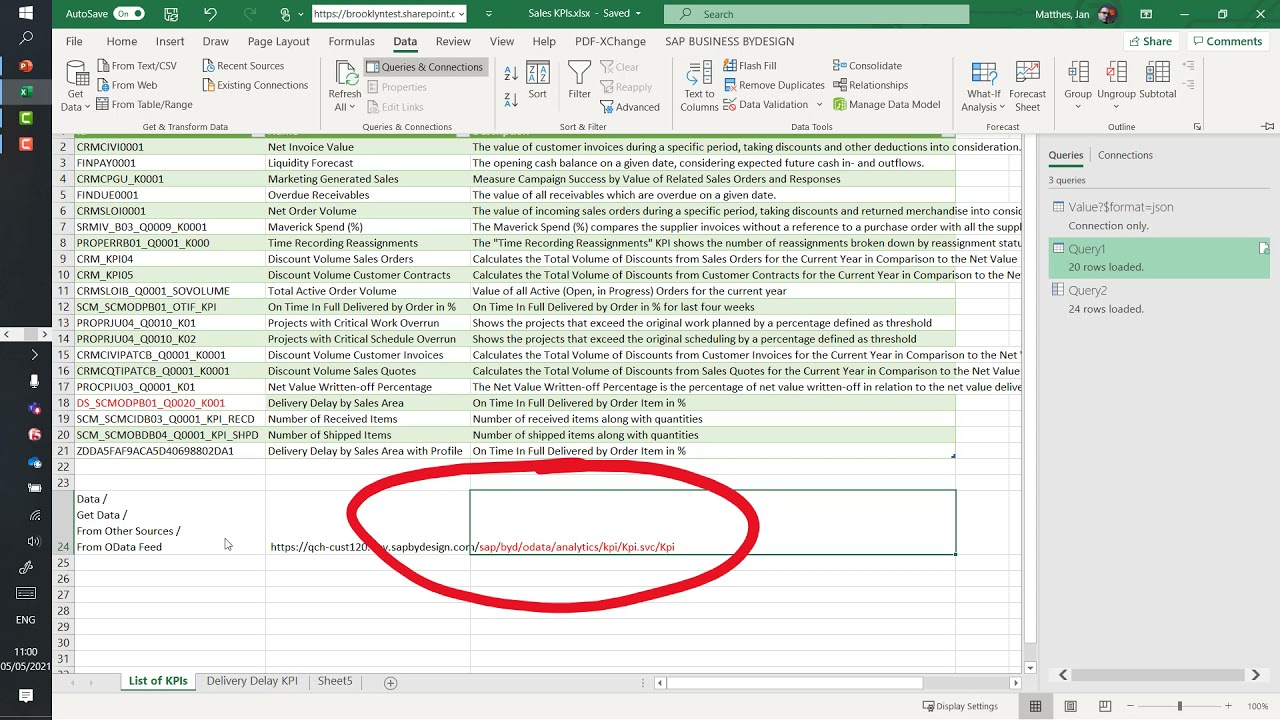 Analytics OData: Consume SAP Business ByDesign KPIs in external applications using OData