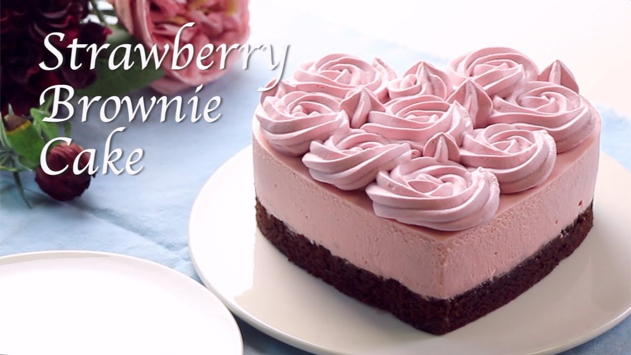 [Eng SUB]딸기치즈 브라우니 케이크 만들기 🍓Strawberry Cheese Brownie cake