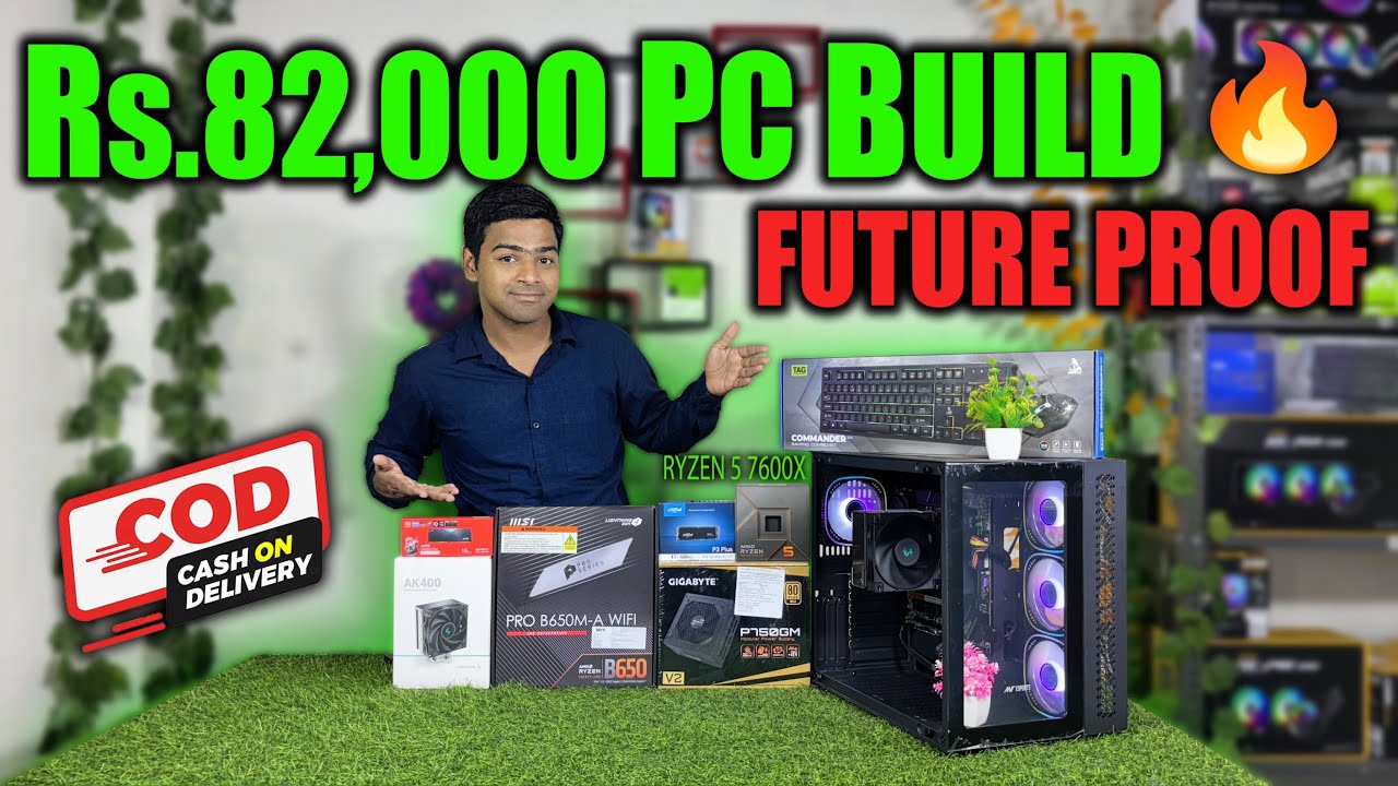 Rs.62,000🔥PC Build With RYZEN 5 7600X+AIR COOLER+16GB RAM FREE GIFT 