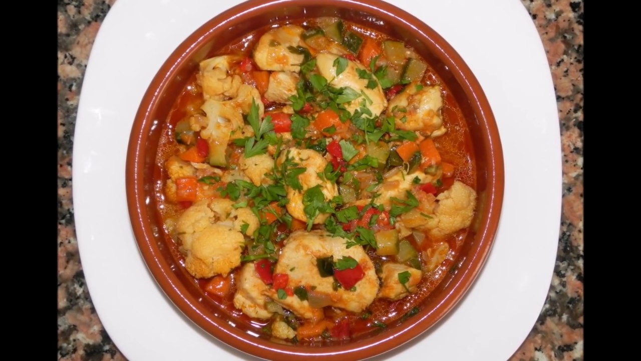 PECHUGA DE POLLO CON COLIFLOR Y VERDURAS