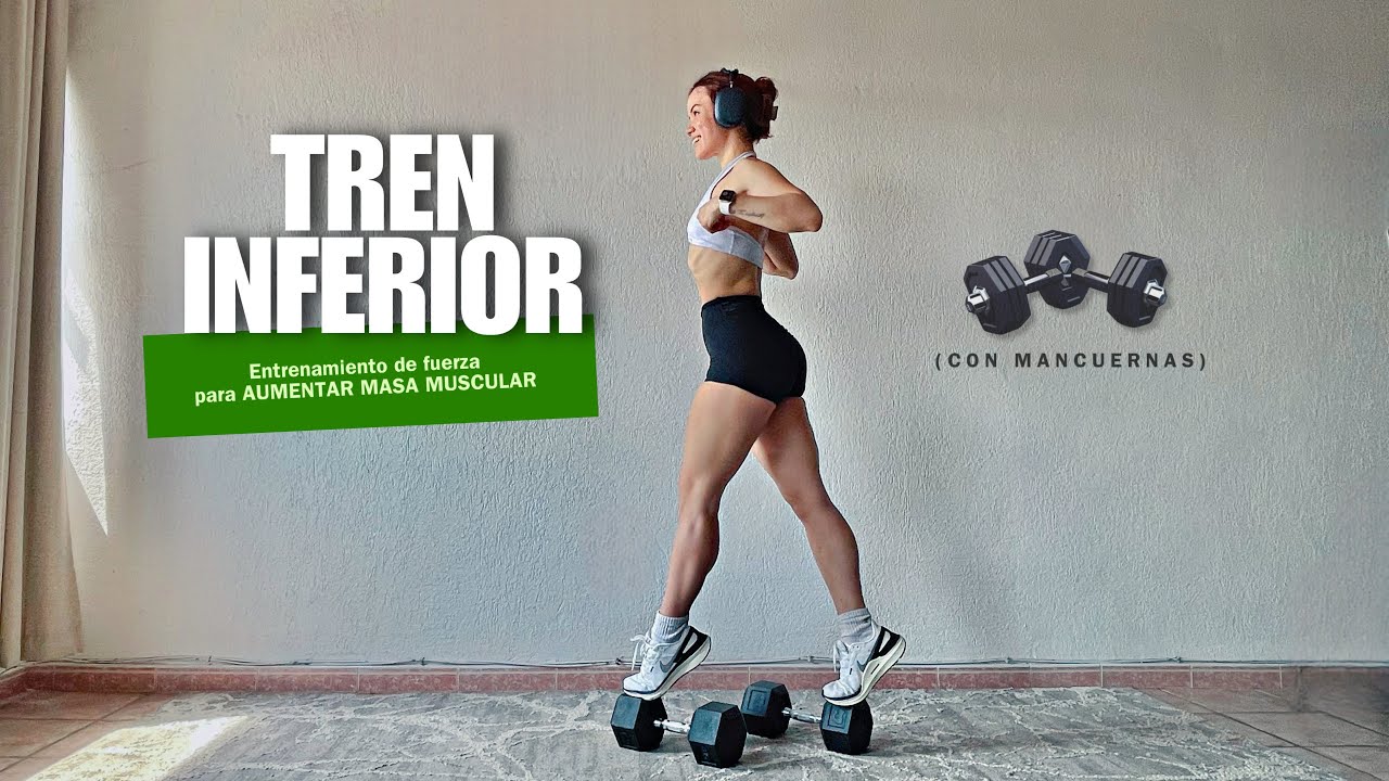 TREN INFERIOR (RUTINA PARA CREAR MASA MUSCULAR) | Con Mancuernas & una Silla