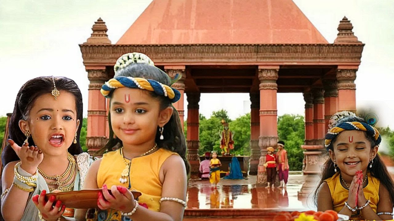 राधा ने कान्हा  को मंदिर से  लड्डू  चोरी  करते रंगे हाथों पकड़ा || Yashomati Maiyaa Ke Nandlala ||