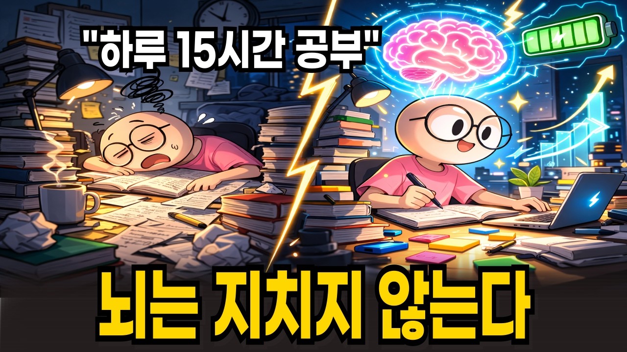 당신이 지친 건 의지 부족이 아닙니다. '뇌 연료' 문제입니다. (하루 15시간 공부 체력)