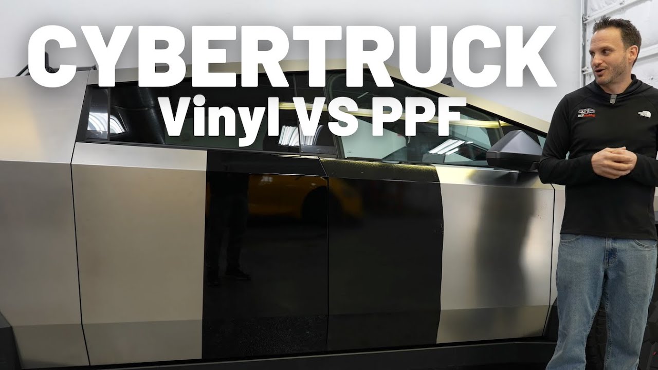 Cybertruck - Difference between Vinyl and PPF - Gloss Black