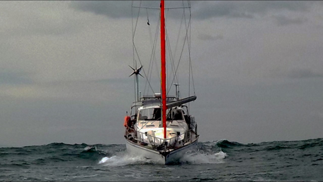 DON'T TRY THIS AT HOME! - Sailing Couple SURFS Their 25,00Lb SAILBOAT in 15ft Waves! (TSB S2:E22)