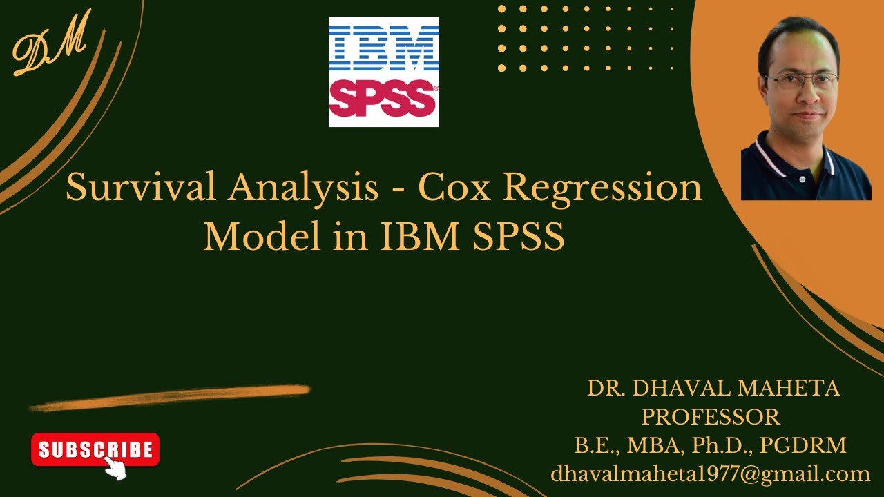 68. Survival Analysis – Cox Regression Model in IBM SPSS || Dr. Dhaval Maheta