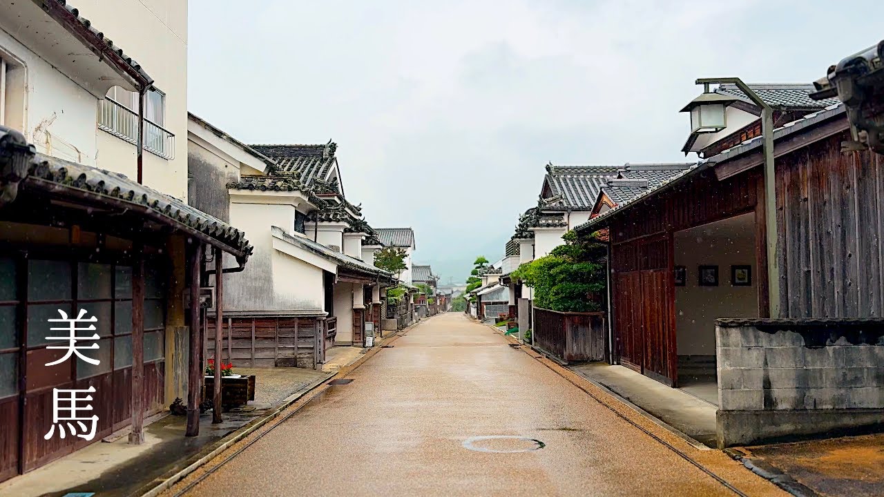Tokushima, Japan Rain Walk | Historic Udatsu Streets – 4K