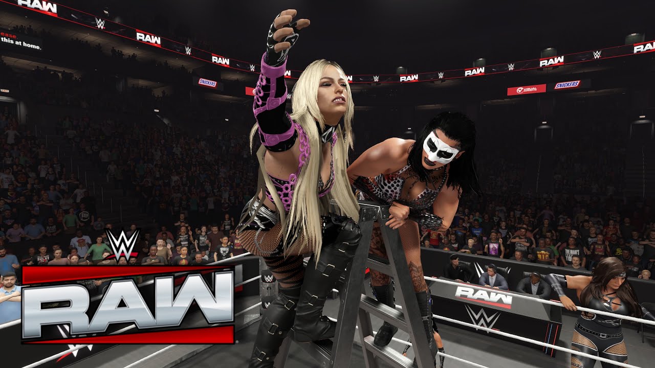 WWE 2K25 RHEA RIPLEY VS LIV MORGAN IN A LADDER MATCH FOR THE WOMENS CHAMPIONSHIP | RAW