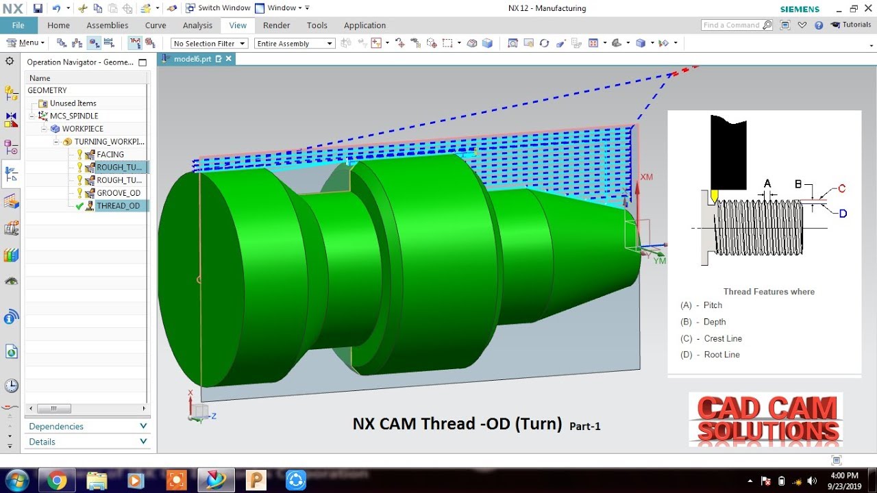 NX CAM #TURNING Thread OD - Part 1
