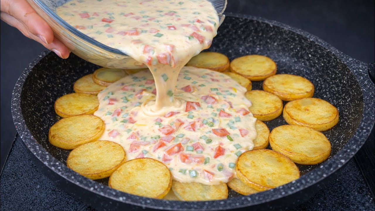 Kartoffeln mit Eiern und Käse in 20 Minuten  Einfaches Pfannenrezept