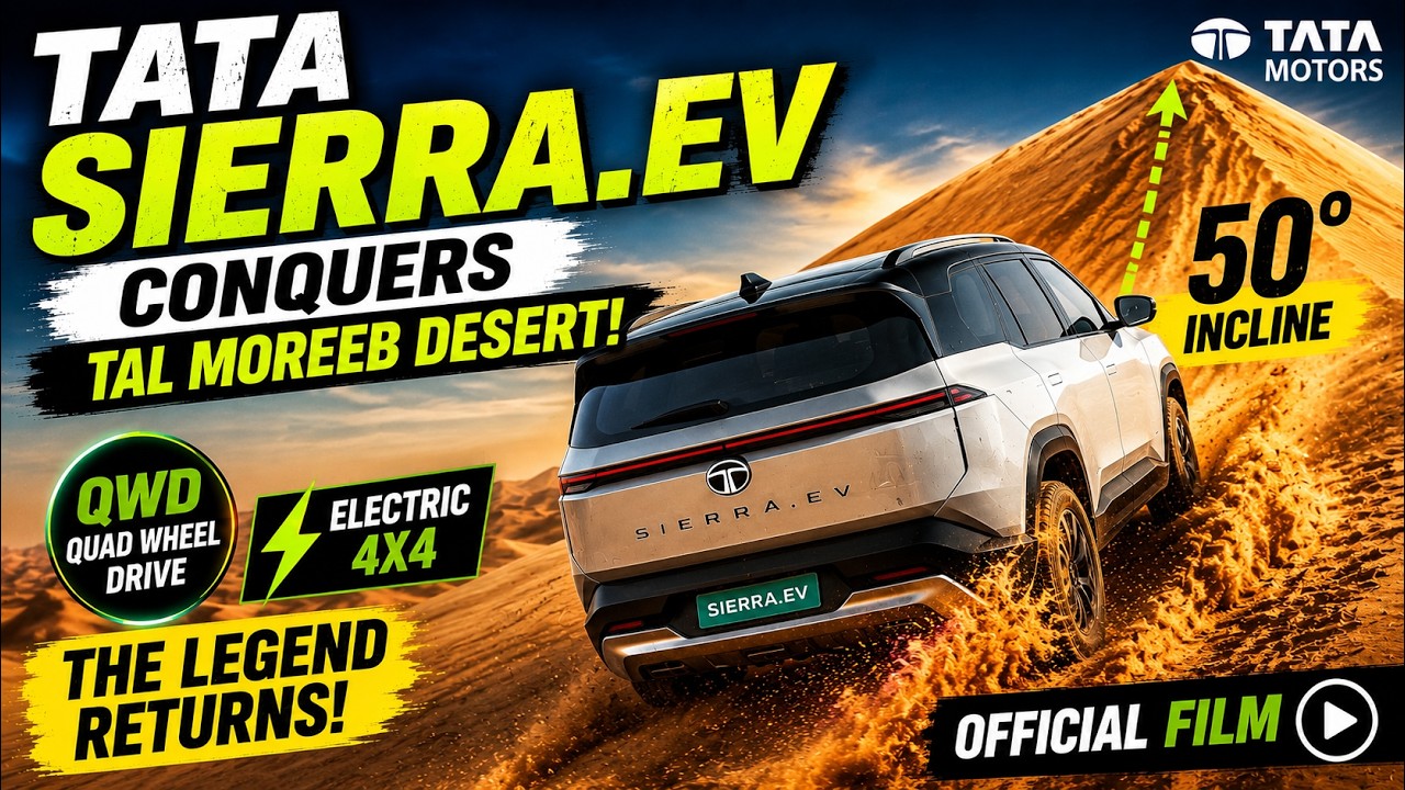 Tata Sierra.ev Conquers Tal Moreeb Desert! ⚡ Official 4x4 QWD Off-Road Film | Tata Motors
