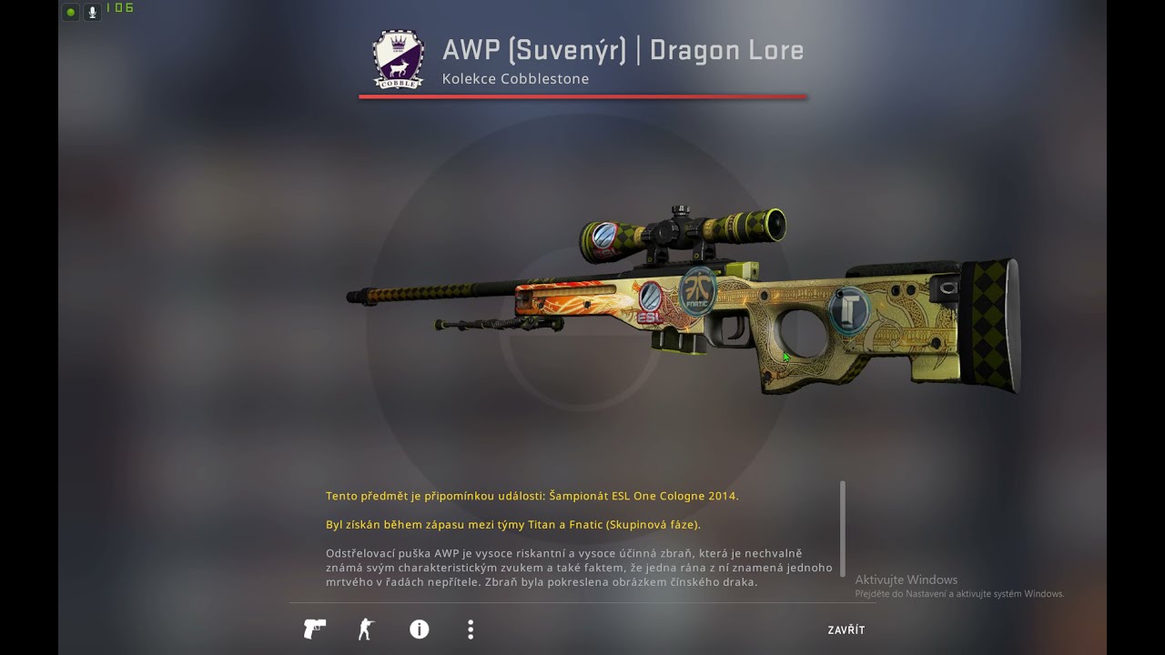 CS:GO open case 2014 Cobblestone Souvenir Package AWP Dragon Lore [2021]