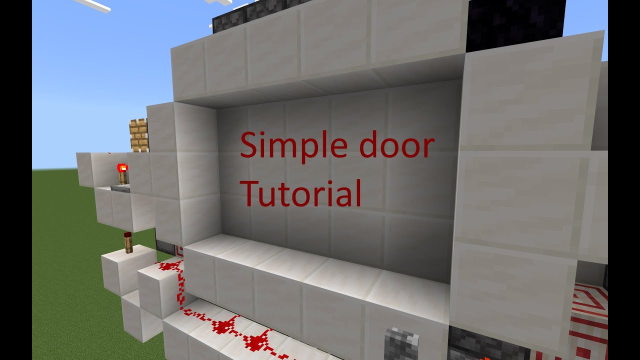 Minecraft Tutorial very simple 5x3 piston door on bedrock.