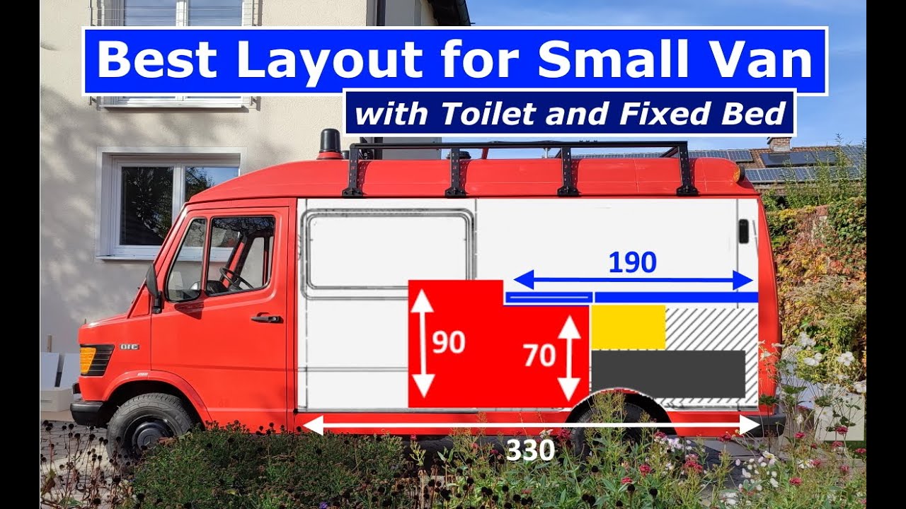 Лучшая планировка небольшого фургона с туалетом, фиксированной кроватью и максимальным пространст...