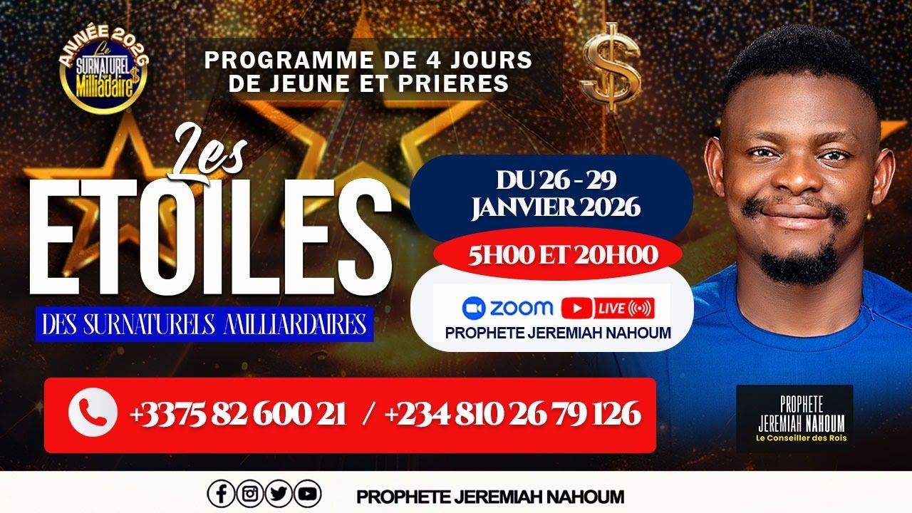 L'ETOILE DU SURNATUREL MILLIADAIRE 3|| RICHESSE ET ABONDANCE ||PROPHETE JEREMIAH NAHOUM