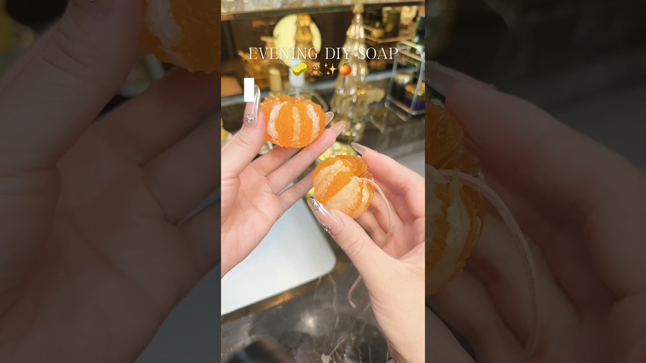 Make homemade orange soap with me #asmr #diy #diysoap #grapesoap