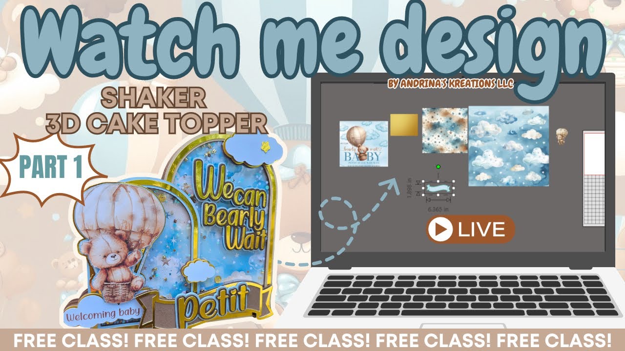 Watch me design a 3D Shaker Cake Topper Part 1 (Free Class)