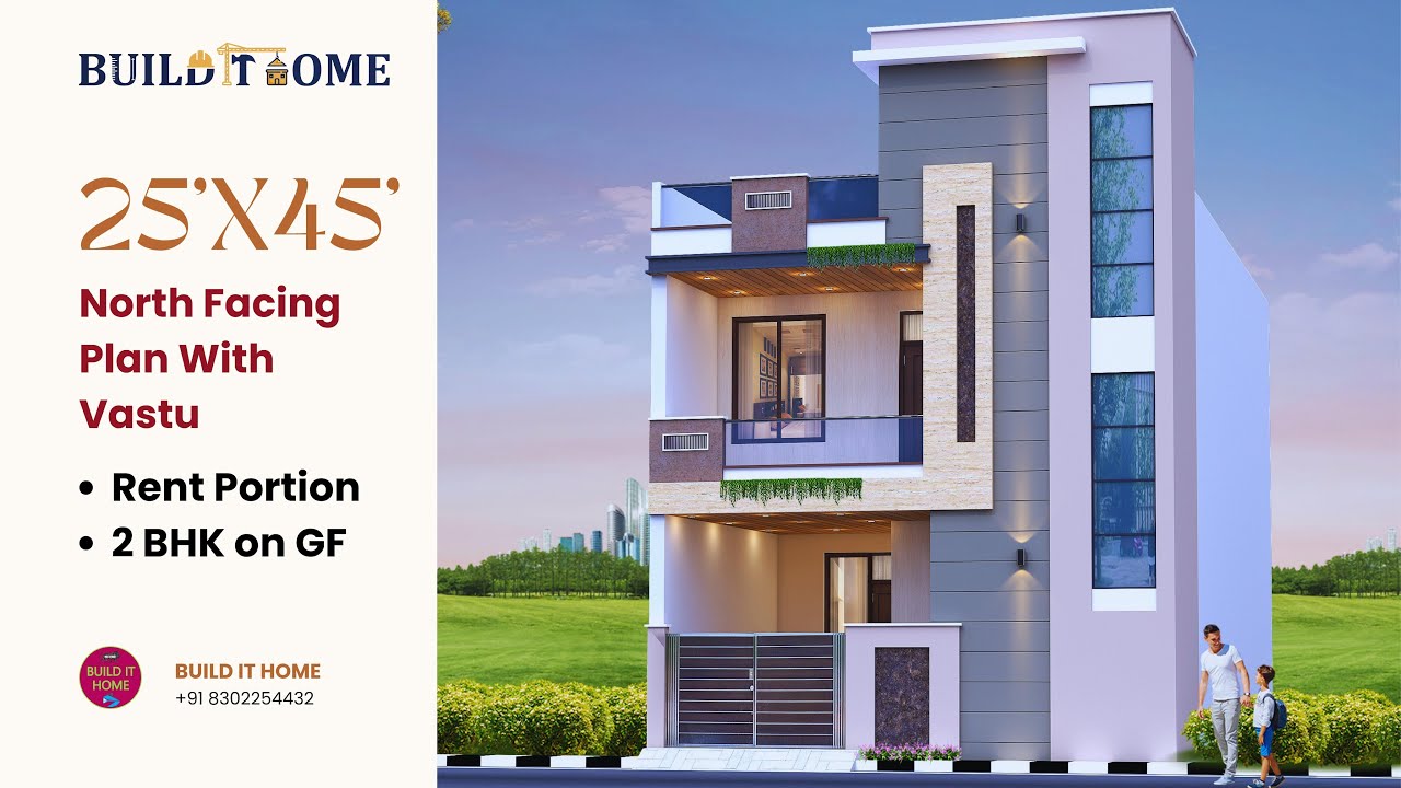 25x45 ft. House | 1125 Sqft. | 125 गज | House Plan with Rent Portion - Plan ID - 210