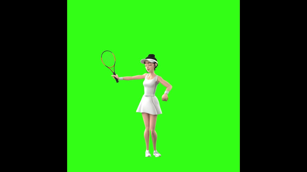 3D Player Girl Character Animation - Green Screen - Free For Download