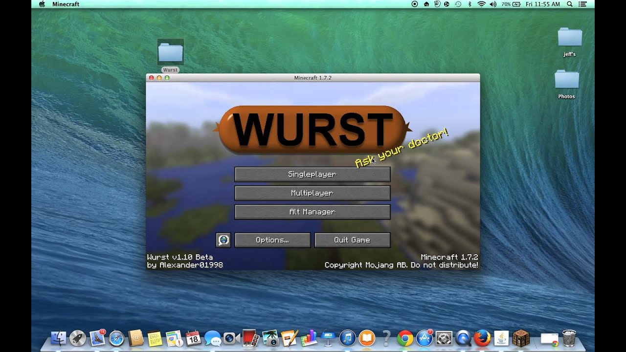 tutorial : how to get minecraft hacked client 1.7.2 -1.7.9 (wurst)