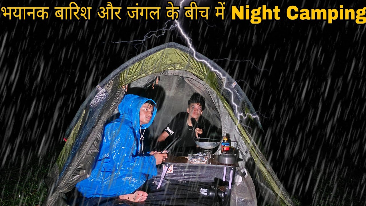 Overnight Heavy Rain Camping In Uttarakhand | Relaxing Camping In Warm Tent | Rain Camping |