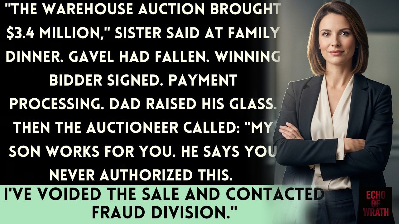 My Sister Auctioned My Warehouse for $3.4M — The Auctioneer's Son Worked in My Office
