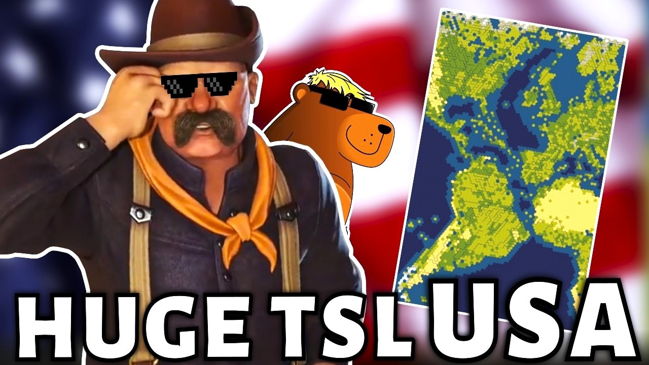 25 Player HUGE American TSL - Can Anyone Stop Me??  (Civ 6 Rough Rider Teddy Roosevelt USA)