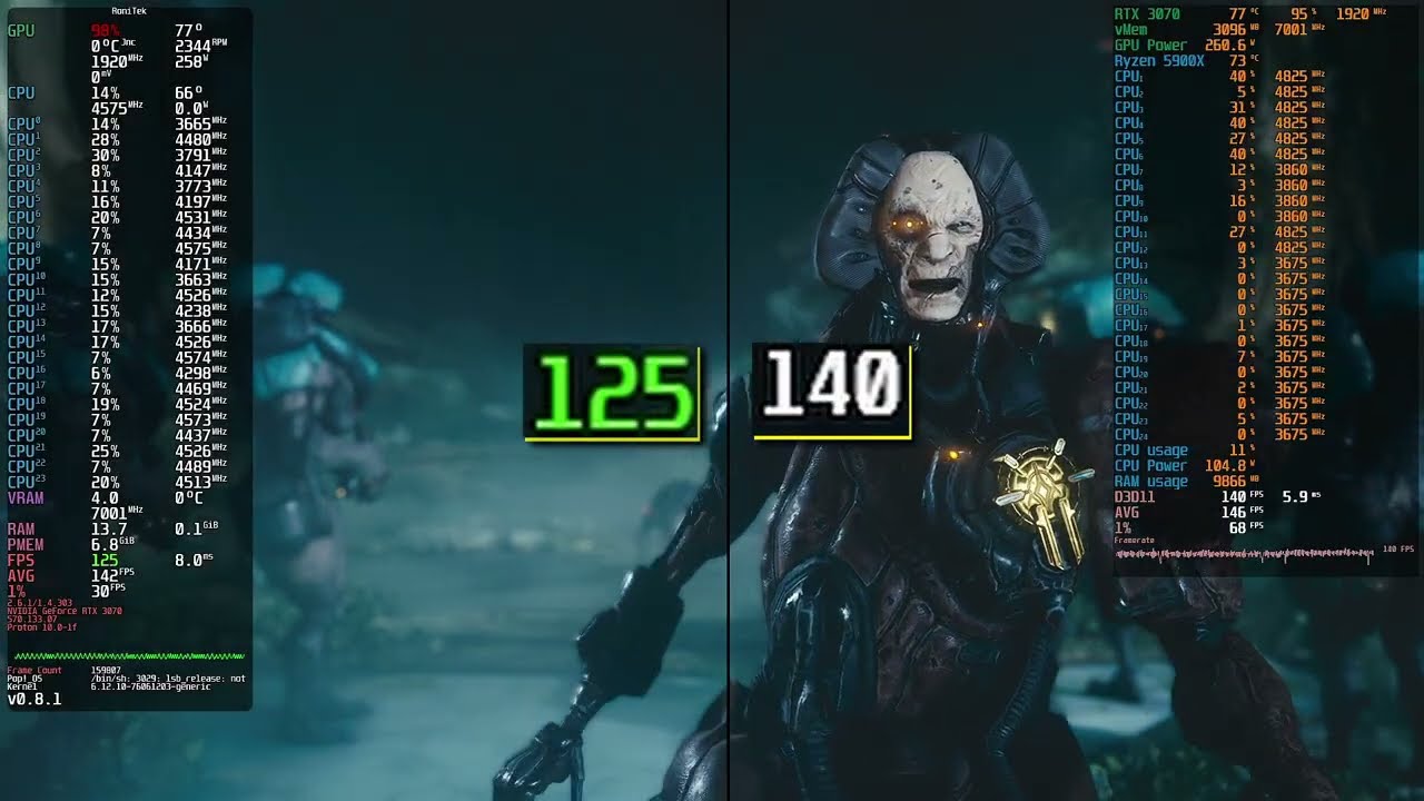 Linux vs Windows Benchmark WarFrame