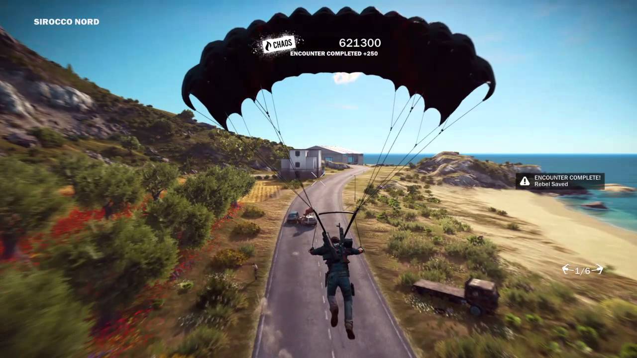Just Cause 3 roof riding cows