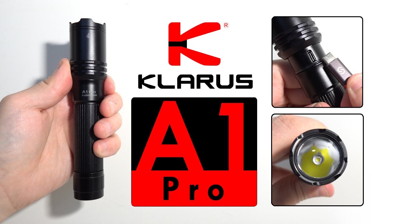 KLARUS A1 Pro - Extreme output flashlight - 1300 lumens - Concealed Type-C charging port + battery