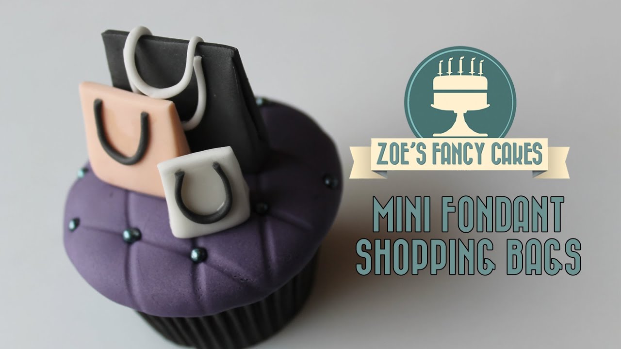 Mini fondant shopping bags miniature gum paste cake toppers how to make tutorials