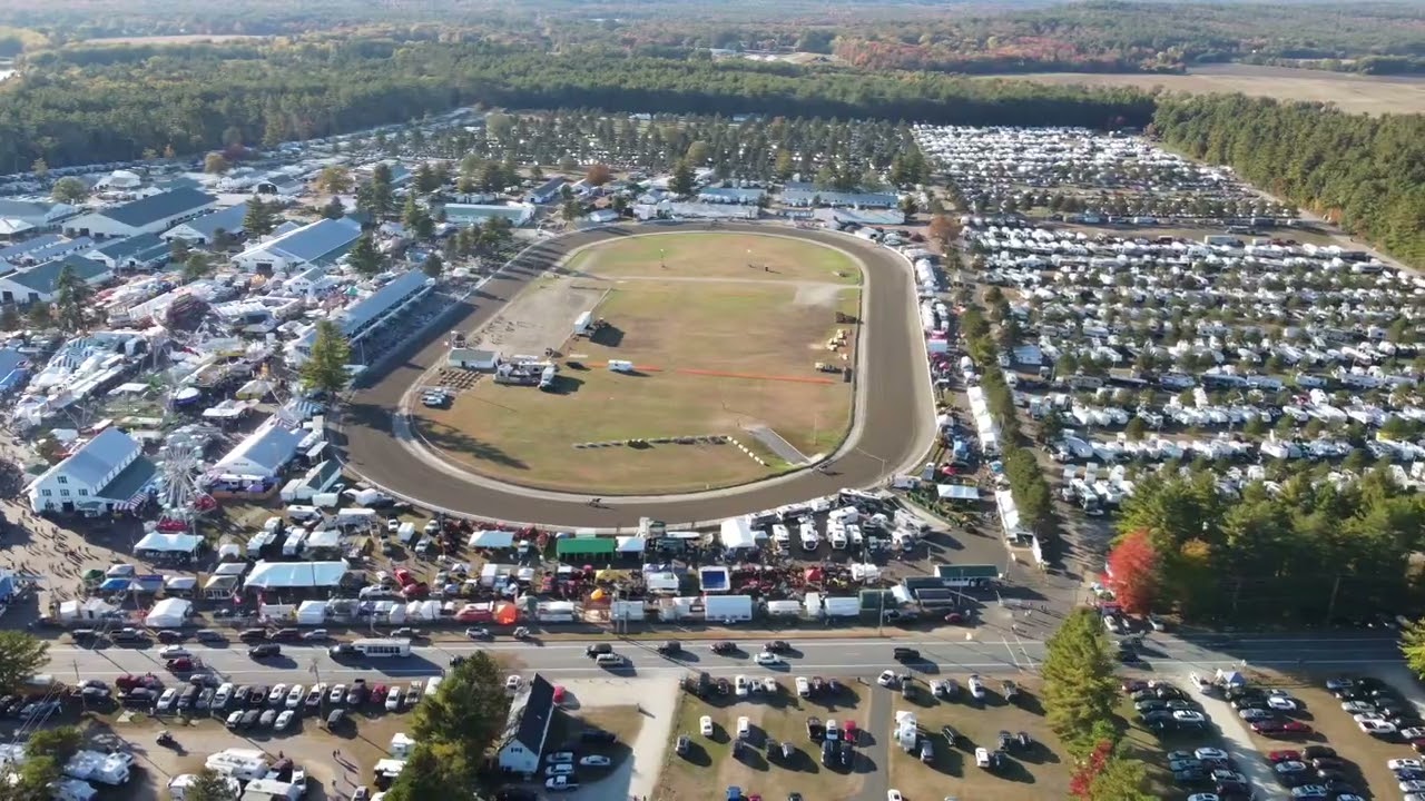 Fryeburg Fair, Maine's largest agricultural fair, October 6, 2022. Drone flight.