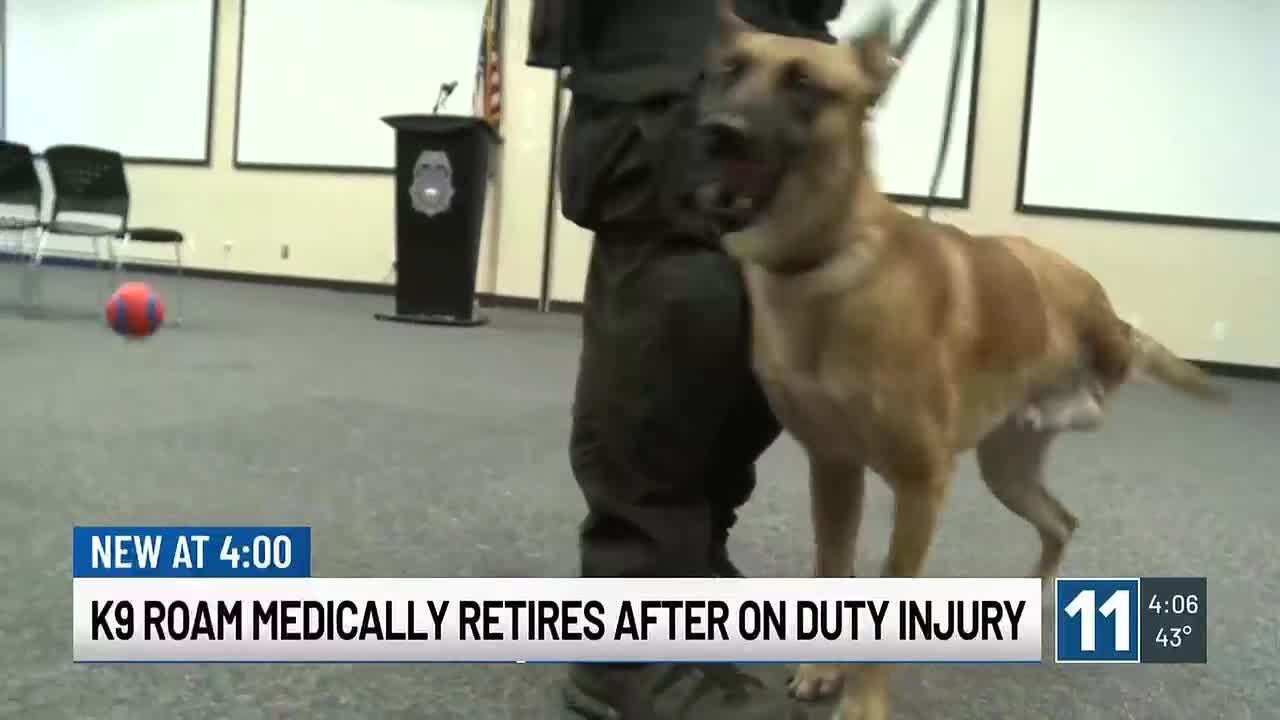 K9 Roam medically retires following October 2025 line-of-duty stabbing