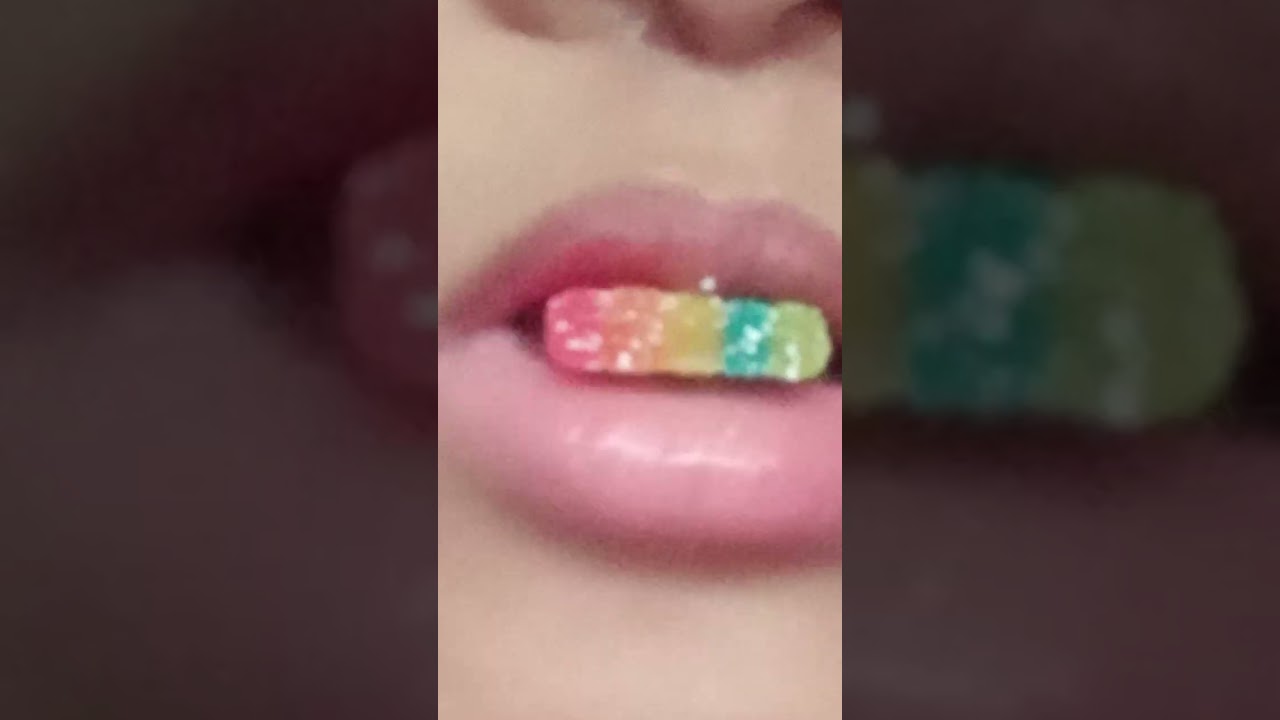 ASMR GUMMY COKE AND SOUR RAINBOW GUMMY 🥃🌈🤤