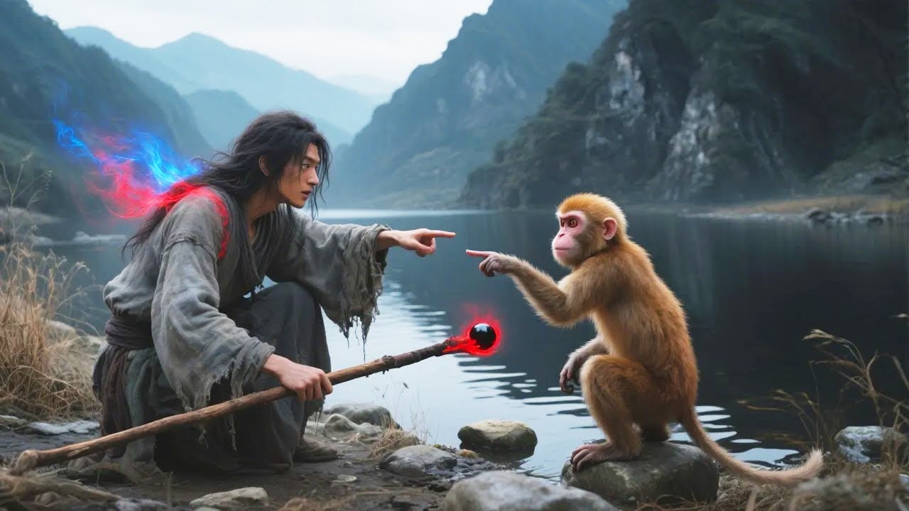 A useless boy was teased by a monkey and unexpectedly obtained an ancient artifact