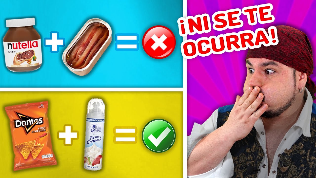 Probando COMBINACIONES ABSURDAS de COMIDA!🔥Nutella con Anchoas???