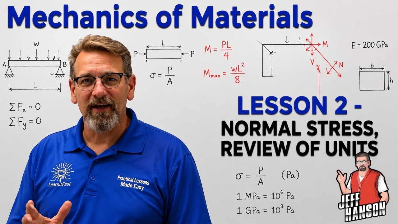 Mechanics of Materials: Lesson 2 - Normal Stress, Review of Units