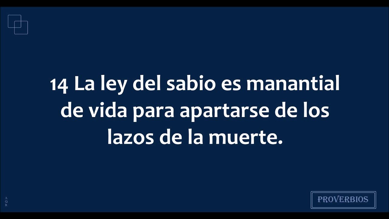 PROVERBIOS CAPITULO 13 (Audio, Letra)
