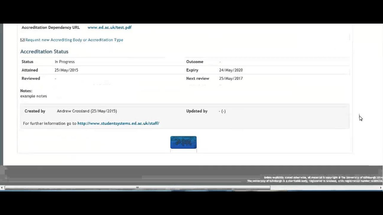 Accreditation add and save a new record