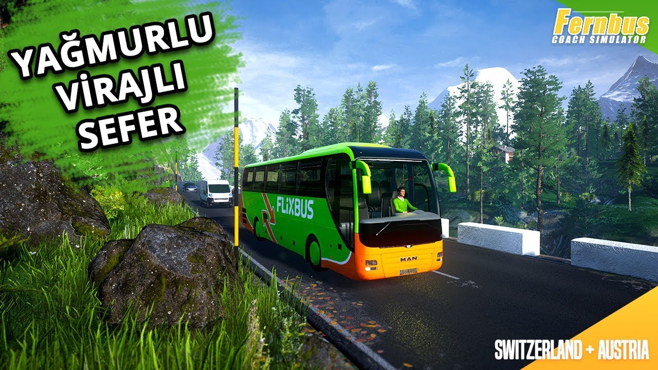 YENİ HARİTADA YAĞMURLU VE BOL VİRAJLI SEFER!! 🔵FERNBUS SIMULATOR🔵