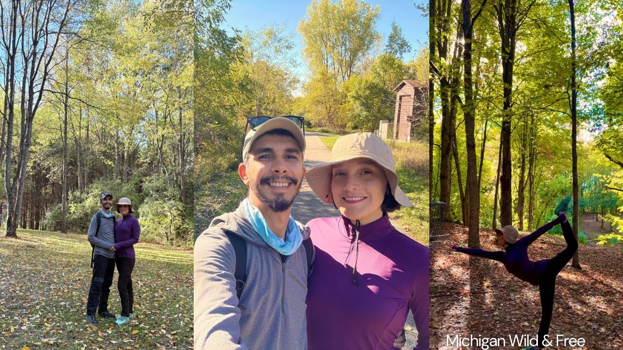 Hiking in Branstrom Park, Fremont Michigan. 