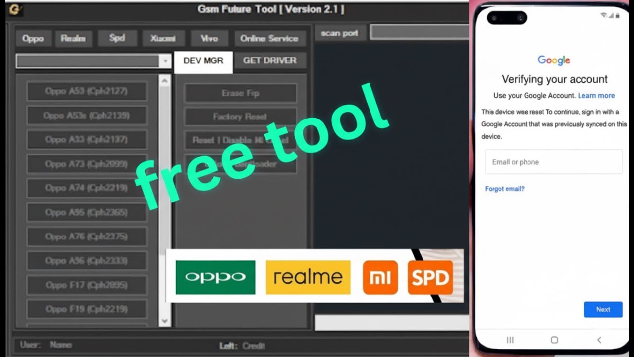 GSM Future Tool V2.1 (Latest) | Oppo, Realme FRP Reset 2025