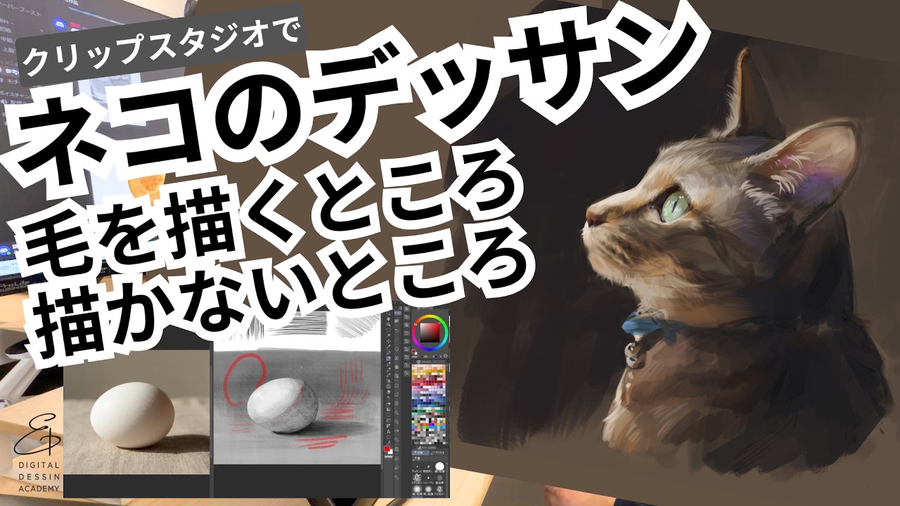 デジタルデッサン基礎講座　「毛の描き方」「形のとり方」のコツ｜デジタルデッサン解説