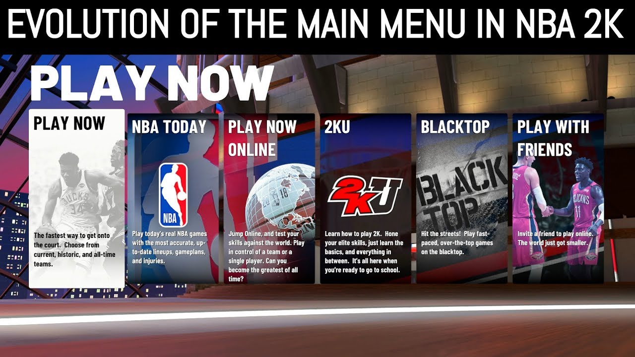 Evolution of the Main Menu in NBA 2K Games (NBA 2K - NBA 2K19)